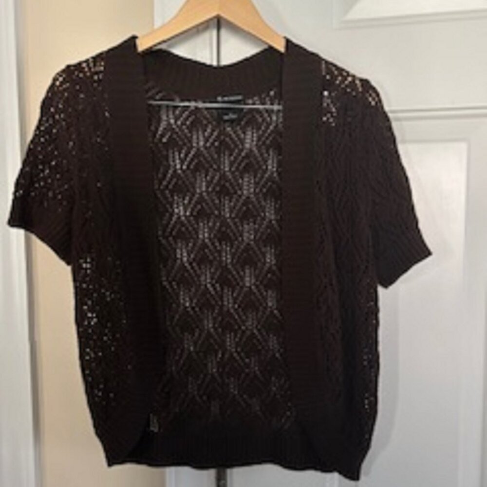 Women's Sweater Jacket (Brand: New Directions) Size Small Brown 100% Cotton